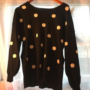 Cute Polka Dot Sweater! Black with white dots